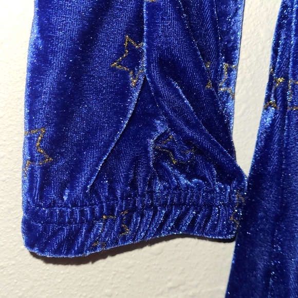 NWT WonderWoman Velour Blue Gold/Red Glitter Embroidered Logo Dress Girl Sz 6/6X - Picture 4 of 12